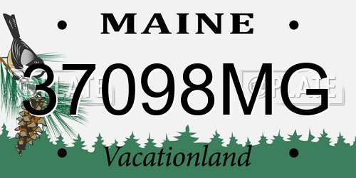37098MG Maine License Plate