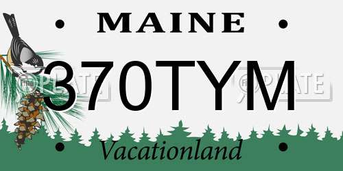 370TYM Maine License Plate