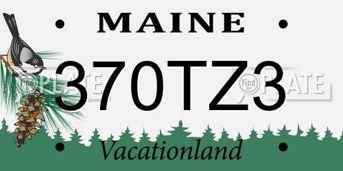 370TZ3 Maine License Plate