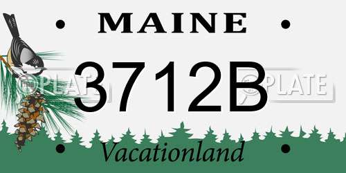 3712B Maine License Plate