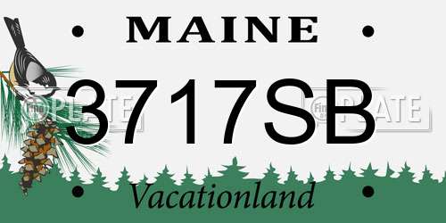 3717SB Maine License Plate