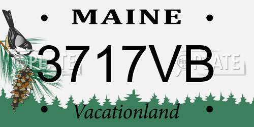3717VB Maine License Plate