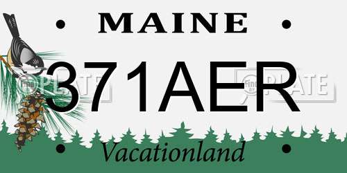 371AER Maine License Plate
