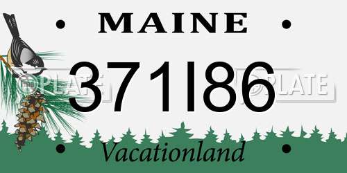 371I86 Maine License Plate