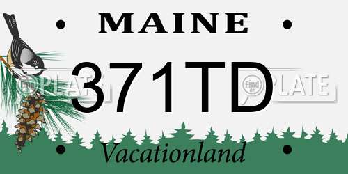 371TD Maine License Plate