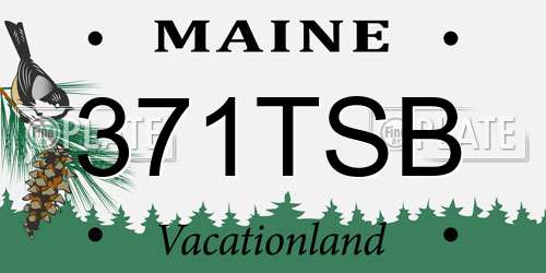 371TSB Maine License Plate