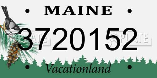 3720152 Maine License Plate