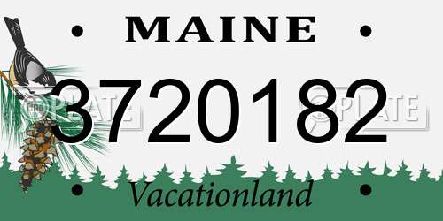 3720182 Maine License Plate