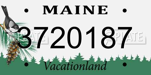 3720187 Maine License Plate