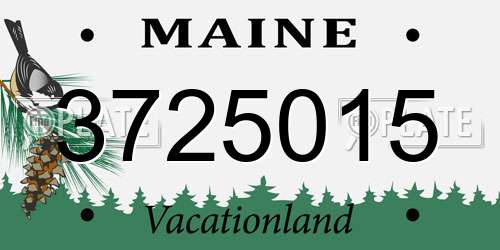 3725015 Maine License Plate