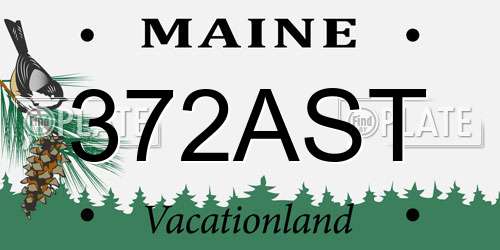 372AST Maine License Plate