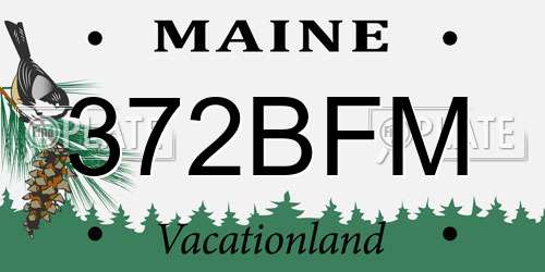 372BFM Maine License Plate