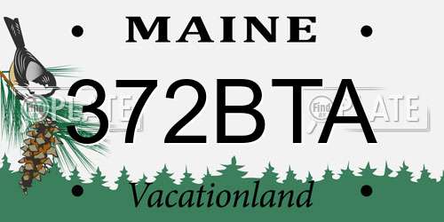 372BTA Maine License Plate