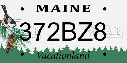 372BZ8 Maine License Plate