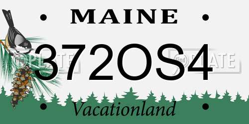 372OS4 Maine License Plate
