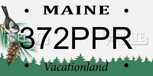 372PPR Maine License Plate