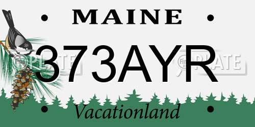 373AYR Maine License Plate