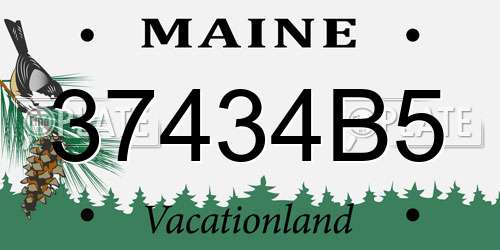 37434B5 Maine License Plate