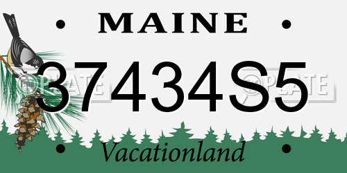 37434S5 Maine License Plate