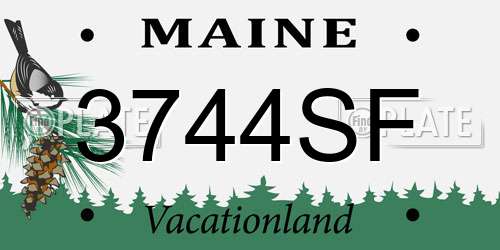3744SF Maine License Plate