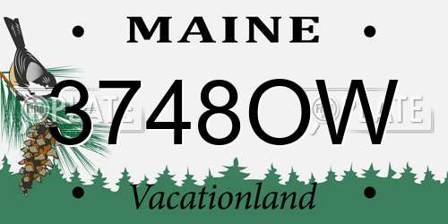 3748OW Maine License Plate