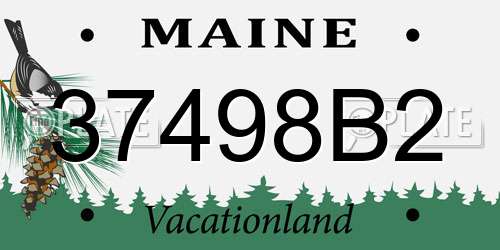37498B2 Maine License Plate