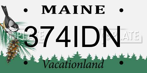 374IDN Maine License Plate