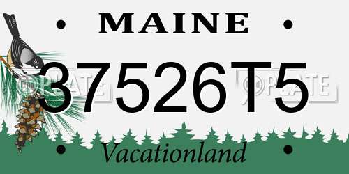37526T5 Maine License Plate
