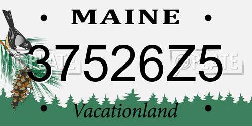 37526Z5 Maine License Plate