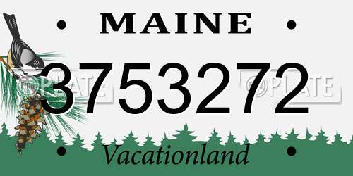 3753272 Maine License Plate