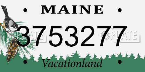 3753277 Maine License Plate
