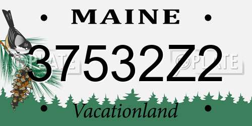 37532Z2 Maine License Plate