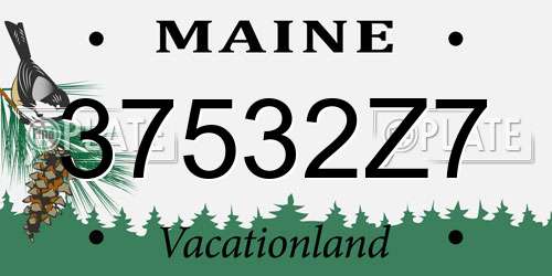 37532Z7 Maine License Plate