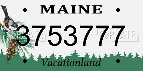 3753777 Maine License Plate