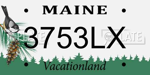 3753LX Maine License Plate