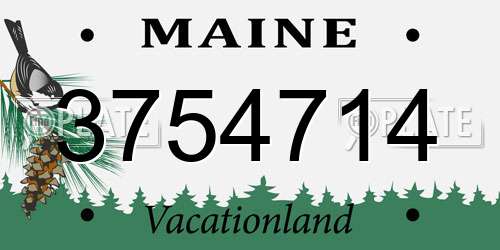 3754714 Maine License Plate