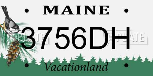 3756DH Maine License Plate