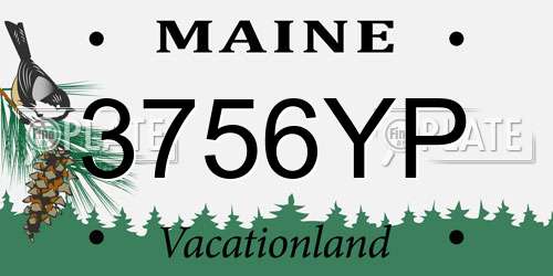 3756YP Maine License Plate
