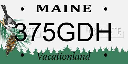 375GDH Maine License Plate