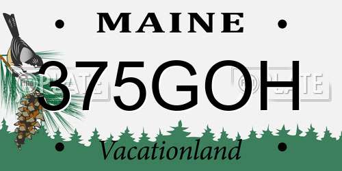 375GOH Maine License Plate