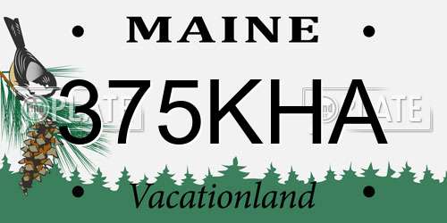 375KHA Maine License Plate