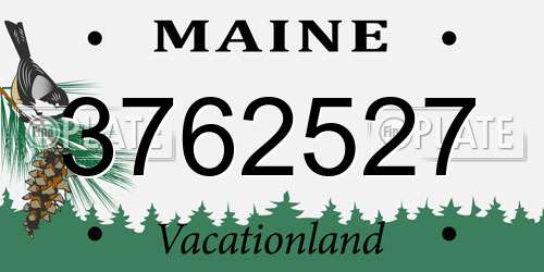 3762527 Maine License Plate