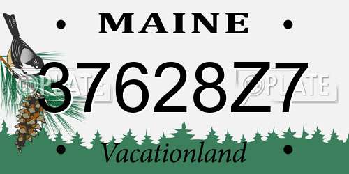 37628Z7 Maine License Plate