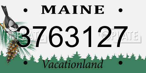 3763127 Maine License Plate