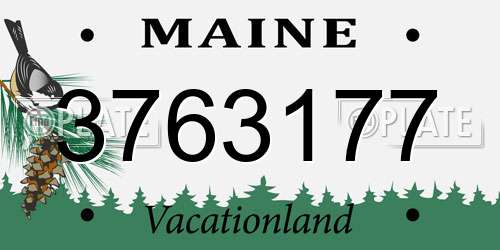 3763177 Maine License Plate