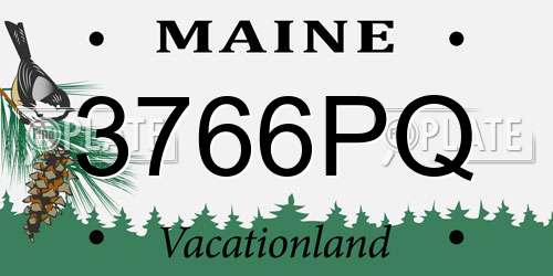 3766PQ Maine License Plate