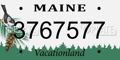 3767577 Maine License Plate