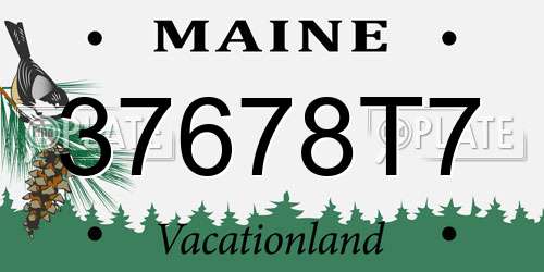 37678T7 Maine License Plate