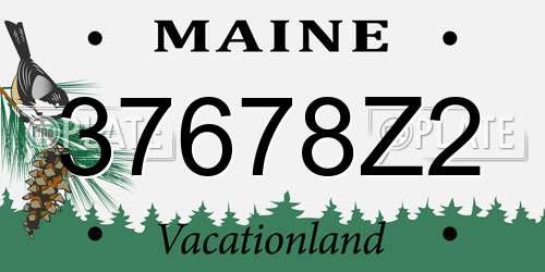 37678Z2 Maine License Plate