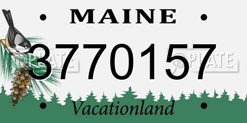 3770157 Maine License Plate